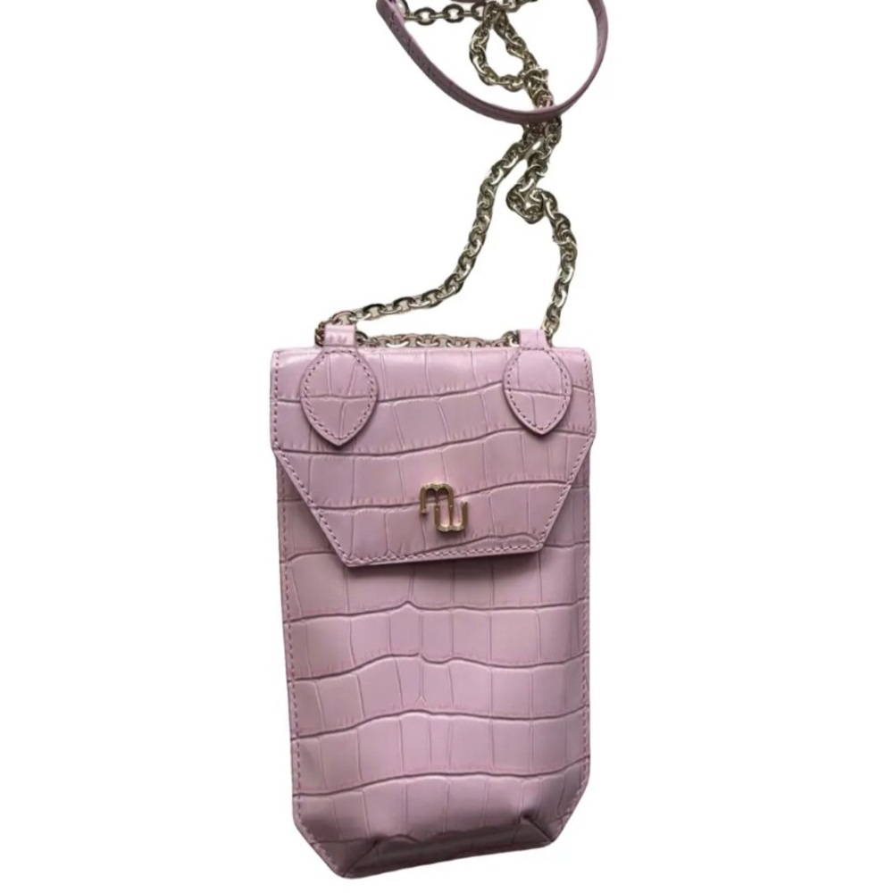 PINK LEATHER PHONE MMINICROSSBODY